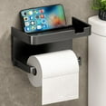 thumbnail image 7 of SSKFHGI Black Bathroom Tissue Holder Punch-Free Bathroom Mobile Phone Roll Paper Rack Tissue Box Toilet Toilet Paper Holder Toilet Paper Holder, 7 of 7