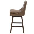 thumbnail image 4 of Bowery Hill 30"H Swivel Modern Faux Leather Barstool in Copley Brown/Warm Walnut, 4 of 9