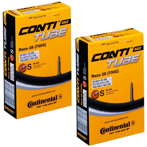 Tubos interiores para bicicleta Continental Race 28 700x20-25c, paquete de 2