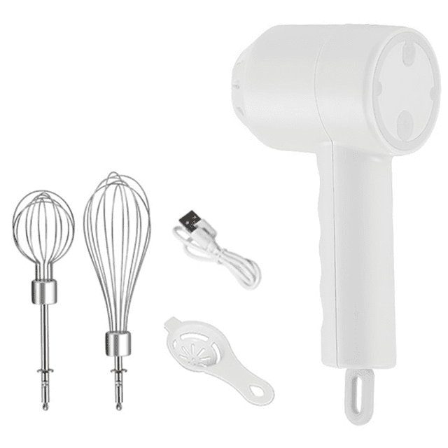 Portable Electric Cordless Handheld Mixer, 3-Speed Adjustable Lightweight USB Rechargeable Hand Mixer