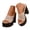 Beige, variant on Chunky Platform Heels for Women Open Toe Mesh High Heeled Sandals 2026 Block Heel Dress Slide Shoes Ladies Casual Pumps Beige Size 7