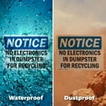 thumbnail image 5 of (2 Pack) No Electronics In Dumpster For Recycling OSHA Notice Sign, 5 of 7