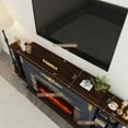thumbnail image 6 of BOSHIRO 80" Blue Electric Fireplace with Mantel, TV Stand Fits 90" TVs, 30" Insert Heater, 6 of 7