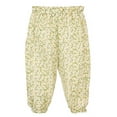 thumbnail image 1 of ContiKids Little Girls Floral Banding Baggy Jogger Pants Flower Pattern Comfortable Harem Trousers Green 6-7 Years, 1 of 5