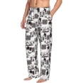 thumbnail image 2 of Uemuo Beach Pattern Men's Wide Leg Palazzo Lounge Pants with Pockets Light Weight Loose Comfy Casual Pajama Pants-X-Large, 2 of 9