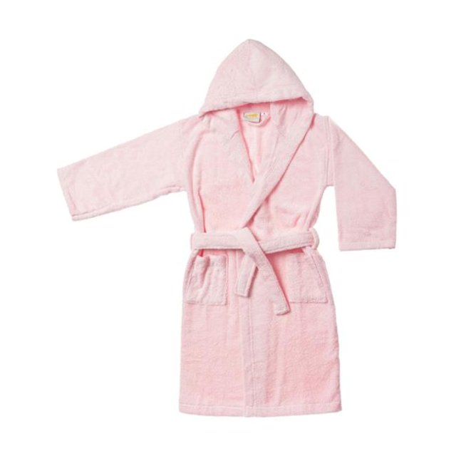 Superior ROBE de Bain à Capuche pour Enfants ROBE KID PINK LG&44; 100% Coton Égyptien - Rose