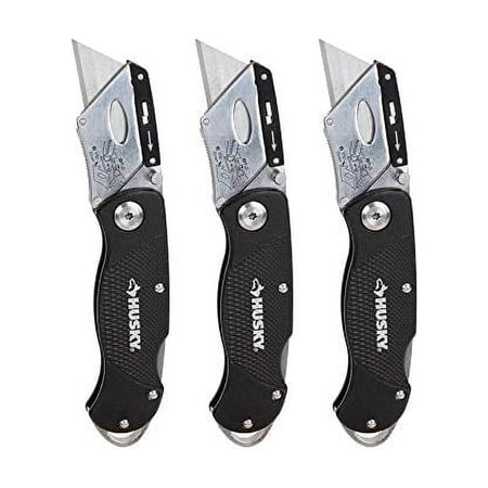 UPC: 0820909997320 | Husky 99732 Folding Lock-Back Utility Knife (3-Pack)