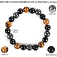 thumbnail image 2 of Pulsera de triple protección, ojo de tigre - Pulseras de cuentas de obsidiana negra y hematita para hombres y mujeres, turmalina espiritual piedra de cristal natural Suerte B, 2 of 5