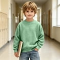 thumbnail image 6 of Rciityk Boys Crew Neck Sweatshirt Solid Color Long Sleeve Pullover Tops, Size 3-14, 6 of 9