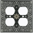 thumbnail image 3 of Metal Light Switch Plate Cover Black Floral Bandana Paisley Tile Pattern TIL046, 3 of 13