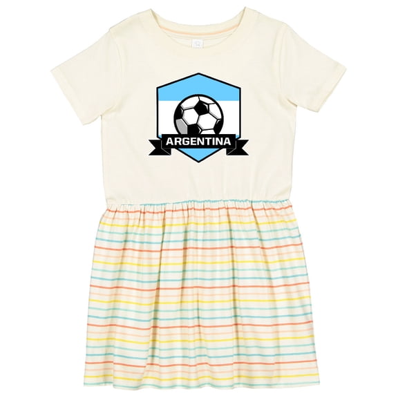 Inktastic Soccer Argentina Flag Banner Girls Toddler Dress