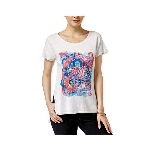 Lucky Brand Womens Buddha Graphic T-Shirt, Beige, Small 