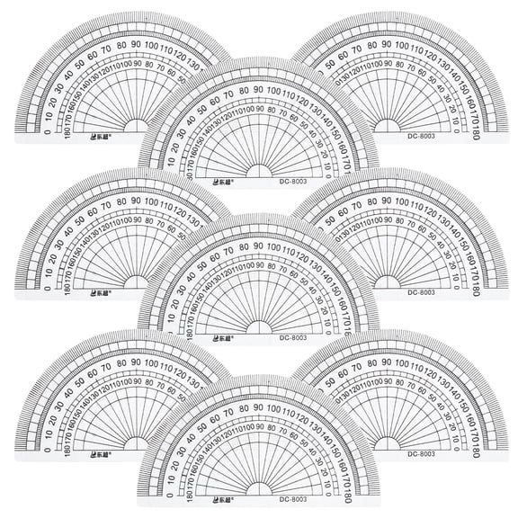 2 Pieces Protractor Student 10.00X5.50X0.02CM