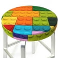 thumbnail image 3 of Lsque Colorful Building Blocks Pattern Round Bar chair cushion covers Velvet Fabric Premium Comfort Protects from Scratches and Stains for 14-17 Inch Chair-14 inch, 3 of 7