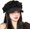 Black, variant on Women’s Linen Newsboy Caps Spring Summer Breathable Artistic Beret Stylish Solid Color Pleated Flower Painter Caps 2026