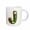 White, variant on 3drose, Cute St Patricks Day Image of Cookie Monogram Initial J, 11oz Mug