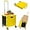 Yellow, variant on Foldable Shopping Utility Cart Portable Rolling Crate Handcart with 360°Rotate Wheel,Hidden Lid,Telescoping Handle Collapsible for Travel Shopping Moving Storage Office Use(White/Gray)