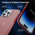 thumbnail image 4 of Translucent Matte Case for iPhone 14 Pro Max 6.7'', [Anti-Fingerprint] [Never-Yellow] [Mil-Grade Shockproof] Protective Thin Phone Case, Slim Fit Frosted Hard Back Cover with Silicone, Red, 4 of 17