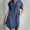 Dark Blue, variant on EQWLJWE Women's Dress Fashion Short Sleeve Slim Solid Color Denim MIDI Skirt Dress