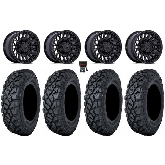 MSA Clubber 14" Wheels Black 28" Klever X/T Tires Can-Am Maverick X3 / Honda Pioneer 1000 / Talon