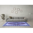 thumbnail image 3 of Ahgly Company Indoor Rectangle Medallion Blue Traditional Area Rugs, 2' x 5', 3 of 4