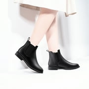 HARVEST LAND Women Chelsea Boots Black Ankle Boots Fashion Soft Flat Booties for Female Size 8