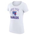 thumbnail image 2 of Women's G-III 4Her by Carl Banks White New York Rangers Super-Slim Fit Lightweight Team Logo Graphic T-Shirt, 2 of 3