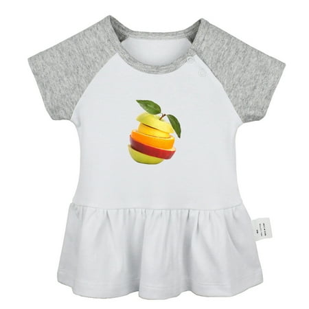 

Fruit Apple Pattern Dresses For Baby Newborn Babies Skirts Infant Princess Dress 0-24M Kids Graphic Clothes (Gray Raglan Dresses 0-6 Months)