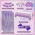 thumbnail image 2 of Purple Birthday Party Decoration Balloon Arch Kit, Macaron Purple Rain Curtain Balloon, Happy Birthday Banner for Anniversary, 2 of 7
