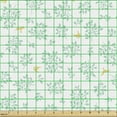 thumbnail image 2 of Pastel Fabric by the Yard, Pastoral Print of Garden Leaves and Birds Scattered Forest Elements, Upholstery Fabric for Dining Chairs Home Decor Accents, Almond Green Dark Yellow by Ambesonne, 2 of 5