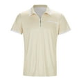 thumbnail image 2 of Men's 1/3 Zippered Retro Short Sleeved T Shirt Clothes, 2 of 7
