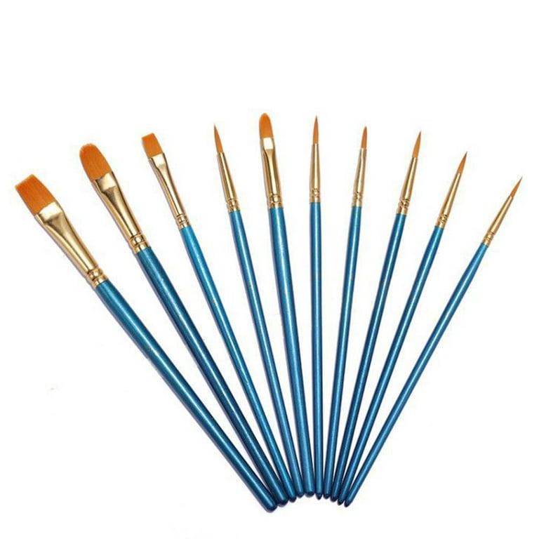 10 Set Art Paint Brush Artist Brushes Set Fine Pointed for Water Painting B6F0