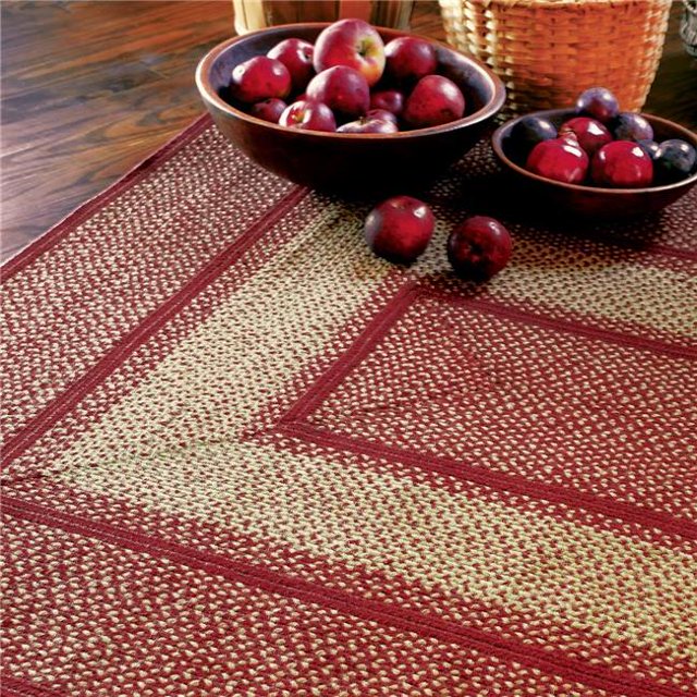 Homespice Decor 512734 27 x 45 in. York Jute Rectangular Braided Rug - Red, White