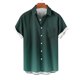 thumbnail image 2 of Camisas de Manga Corta de Botón para Hombre, Blusa de Moda Casual de Impresión de Gradiente de Cuello de Vuelta Hecha de 95% Poliéster 5% Spandex para el Verano, Camisas de Verano para Hombre, 2 of 4
