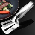 thumbnail image 2 of 1 paquete de abrazaderas para bistec de acero inoxidable, espátula multifuncional para voltear alimentos, pinzas con diente, espátula de doble cara, pinzas para barbacoa, para pescado, patatas fr, 2 of 5