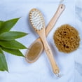 thumbnail image 3 of Long Handle Bamboo Body & Back Exfoliating Brush, Custom Engraved Shower Brush by LatherGreen, 3 of 5