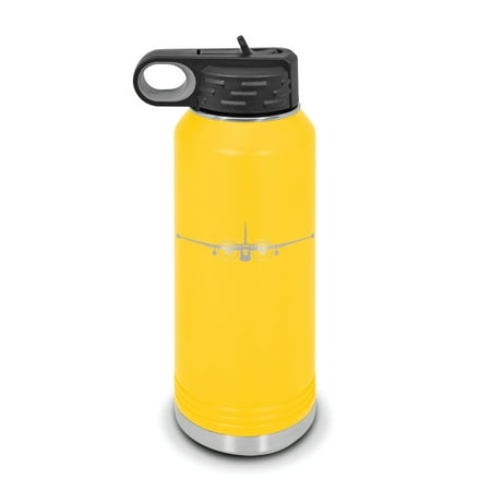 

P-2 Neptune Water Bottle 32 oz - Laser Engraved w/ Flip Top Removable Straw - Polar Camel - Stainless Steel - Vacuum Insulated - Double Walled - p2 maritime patrol anti-submarine warfare - Yellow