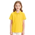 thumbnail image 3 of Girls School Uniform Polo Shirt Casual Summer Short Sleeve Comfy Pique Knit Top Back to School Outfit, 3 of 7