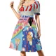 thumbnail image 2 of Vestido de manga corta restaurado con póster vintage japonés, ideal para fiestas nocturnas y ocasiones especiales., 2 of 8
