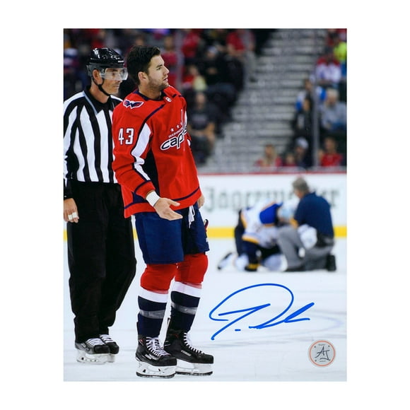Tom Wilson Autographié Washington Capitals Fight Champ 8x10 Photo