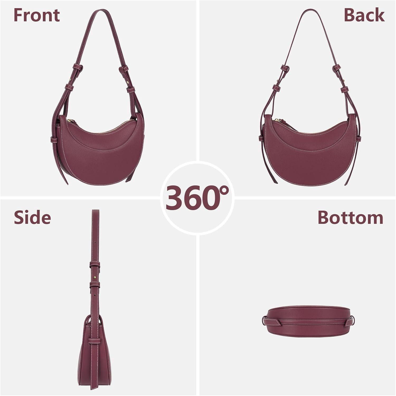 Saddle Bag for Women Shoulder Bag Crescent Purse Trendy Crossbody Bag Hobo Handbag