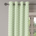 thumbnail image 3 of Ambesonne Floral Grommet Curtain, Symmetrical Geometric, 50" x 63", Pistachio Green White, 3 of 6