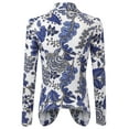 thumbnail image 3 of Doublju Women's Long Sleeve Draped Wide Shawl Lapel Blazer with Plus Size, 3 of 4