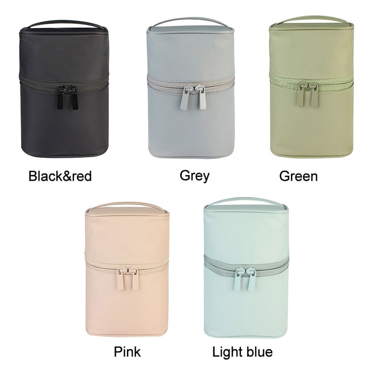 cylinder toiletry travel bag pouch Travel Storage Case Ins Style Multi-Functional Makeup Pouch Handbag Cylinder  Cosmetic Bag Toiletry Bag PINK