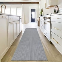 iOhouze Boho Runner Rug 2' x 8', Cotton Washable Woven Rug Dark Grey