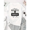thumbnail image 3 of Creative English Graphic Print Women'S Fashion Trendy Round Neck Short Sleeve, Simple Casual Sports T-Shirt, Comfortable Summer Top for Women During Holidays., 3 of 8