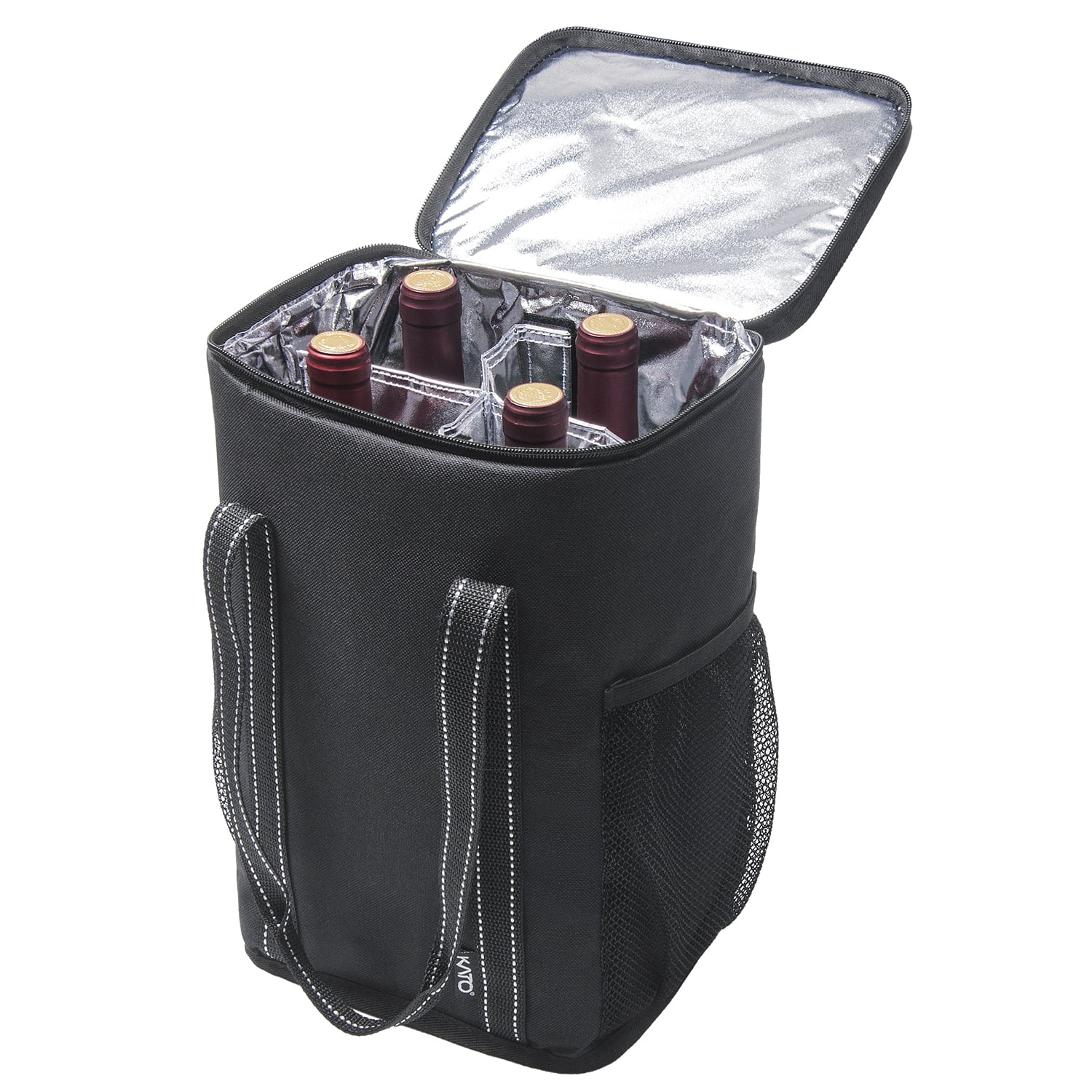 Kato 6 Bottle Wine Carrier Insulated Wine Carrying Case Cooler Tote