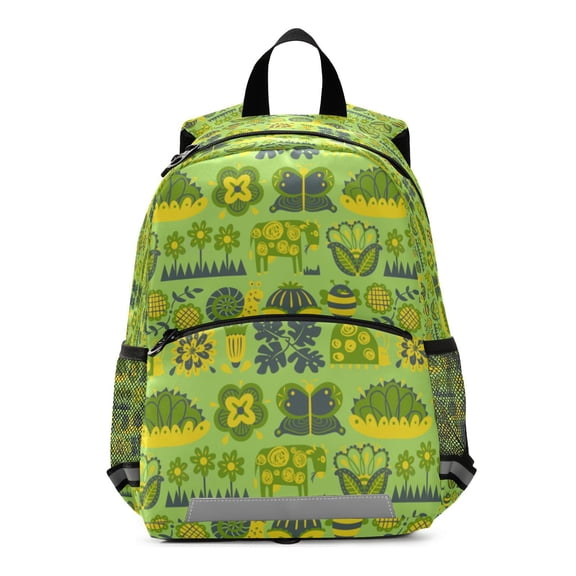 Cute green nature pattern Student Laptop Backpack For Middle Teen Bookbag Travel Daypack