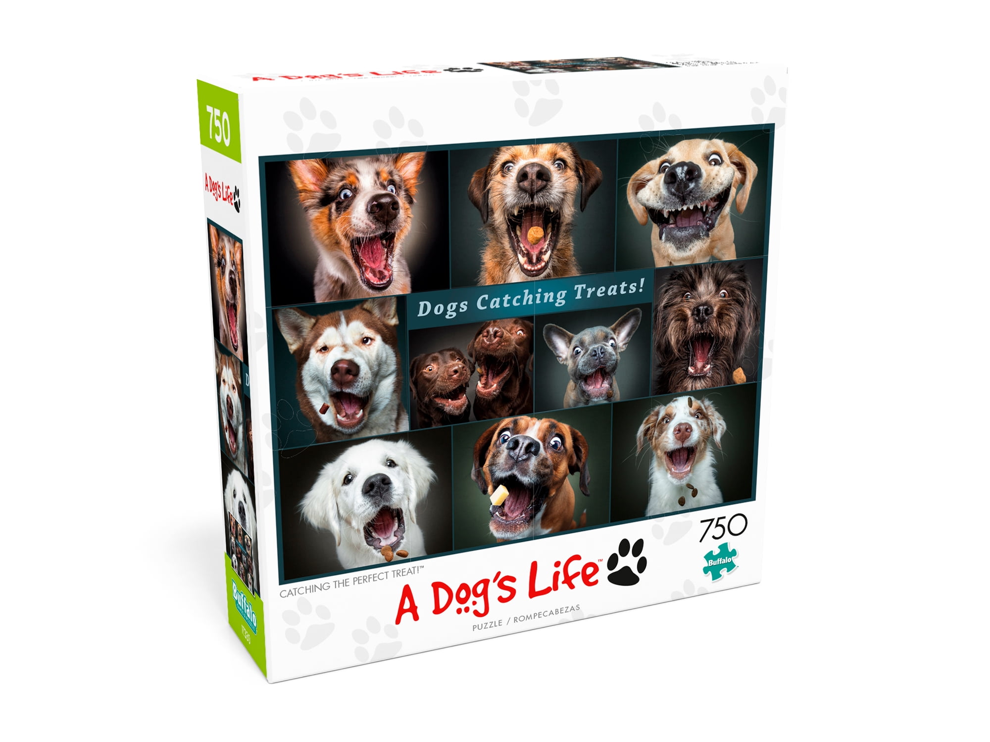 Buffalo Games Dog Days Catching the Perfect Treat 750-Piece Interlocking Jigsaw Puzzle for Adults Ages 14+