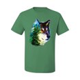 thumbnail image 2 of Earth Wolf Trees Mountains Nature Animal Lover Men's Graphic T-Shirt, Kelly, 4XL, 2 of 3